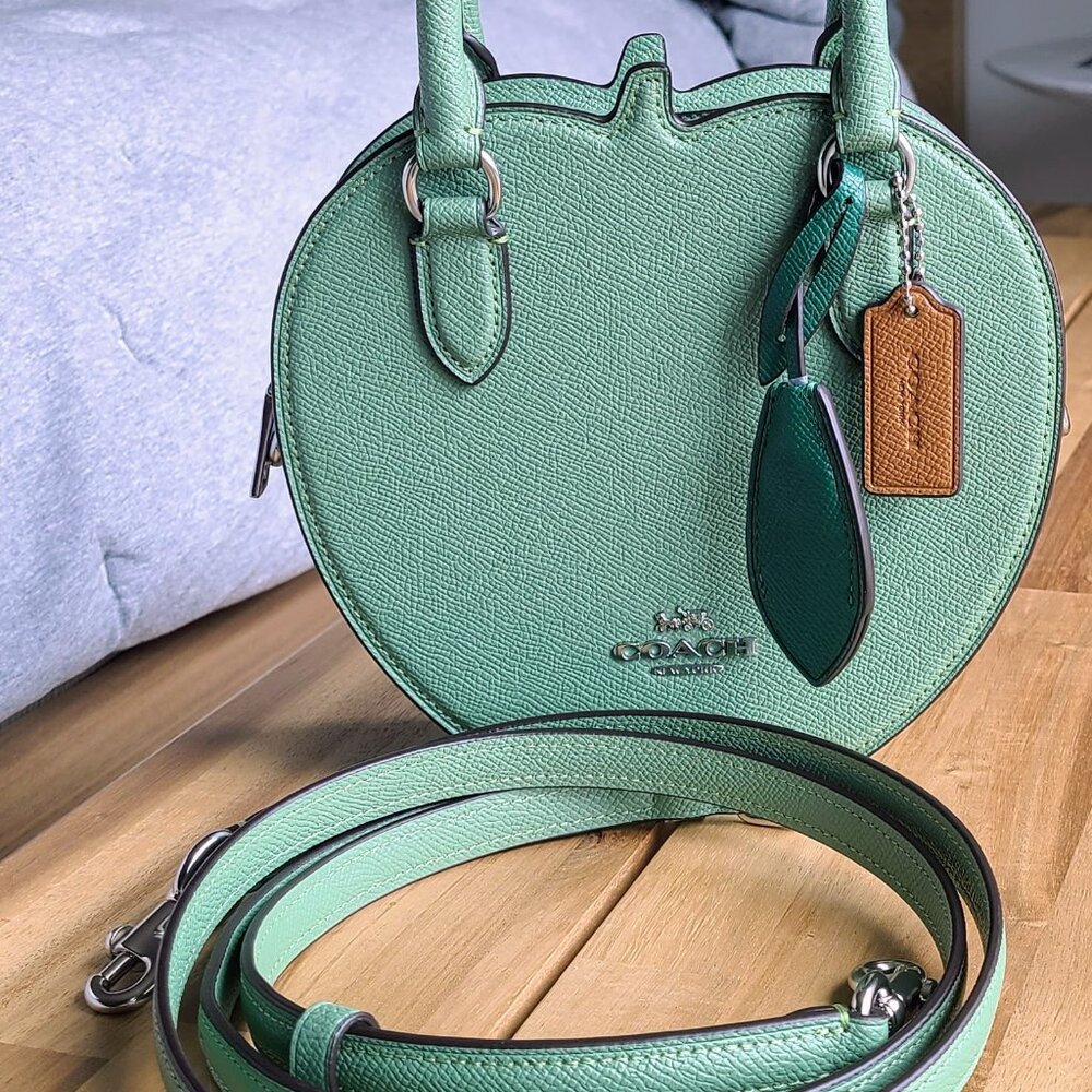 💚🍏COACH Green Apple Crossbody Shoulder Top Handle Bag New no tags